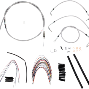 Handlebar Cable/Brake Line Kit - Complete - 16" Ape Hanger Handlebars - Stainless Steel