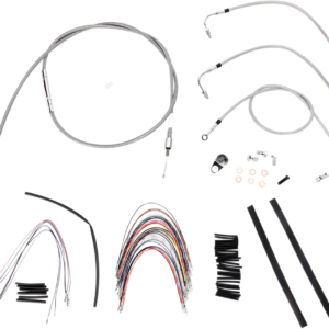 Handlebar Cable/Brake Line Kit - Complete - 18" Ape Hanger Handlebars - Stainless Steel
