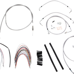 Handlebar Cable/Brake Line Kit - Complete - 16" Ape Hanger Handlebars - Stainless Steel