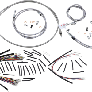 Handlebar Cable/Brake Line Kit - Complete - 18" Ape Hanger Handlebars - Stainless Steel
