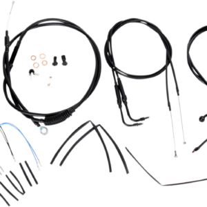 Complete Black Vinyl Handlebar Cable/Line Kit for Ape Hanger Handlebars - 18"