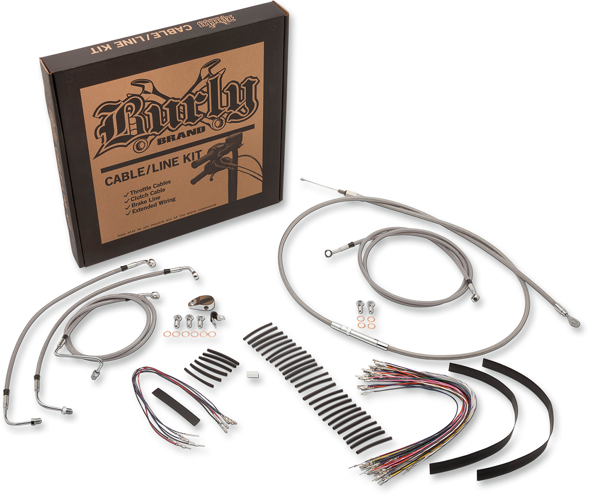 Handlebar Cable/Brake Line Kit - Complete - 13" Ape Hanger Handlebars - Stainless Steel - Image 2