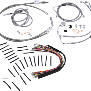 Handlebar Cable/Brake Line Kit - Complete - 13" Ape Hanger Handlebars - Stainless Steel