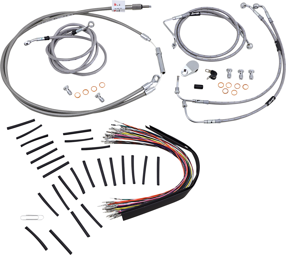 Handlebar Cable/Brake Line Kit - Complete - 13" Ape Hanger Handlebars - Stainless Steel
