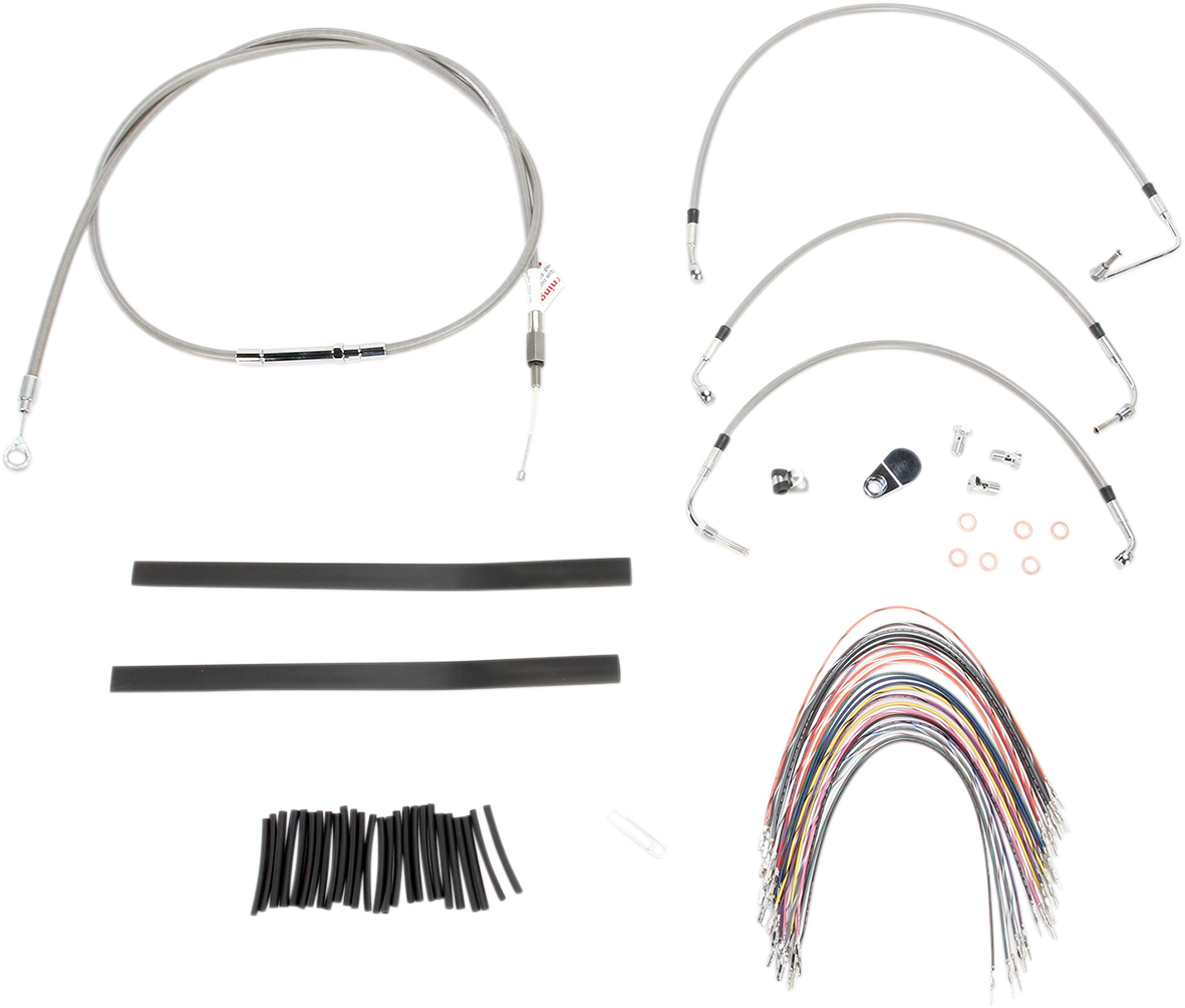 Handlebar Cable/Brake Line Kit - Complete - 13" Ape Hanger Handlebars - Stainless Steel