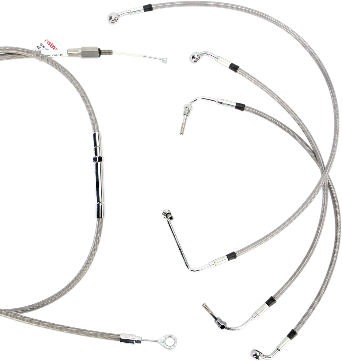 Handlebar Cable/Brake Line Kit - Complete - 13" Ape Hanger Handlebars - Stainless Steel - Image 2