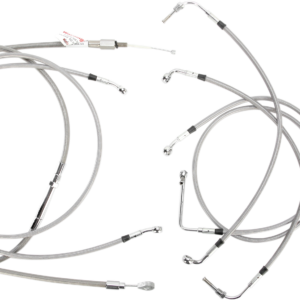 Handlebar Cable/Brake Line Kit - Complete - 15" Ape Hanger Handlebars - Stainless Steel
