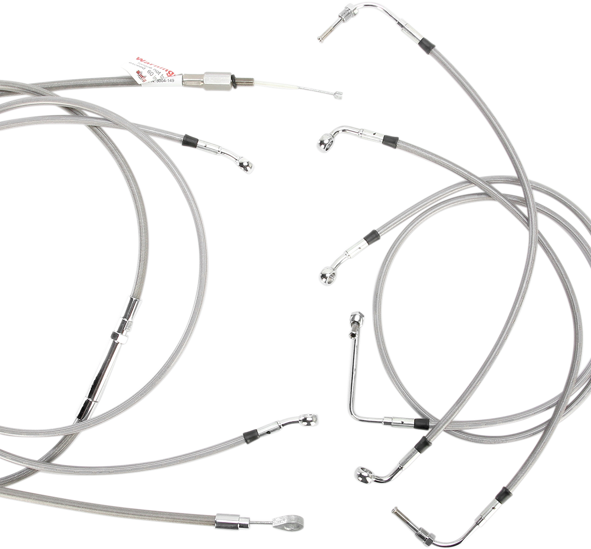 Handlebar Cable/Brake Line Kit - Complete - 15" Ape Hanger Handlebars - Stainless Steel
