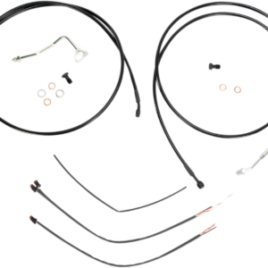 Complete Black Vinyl Handlebar Cable/Line Kit for Ape Hanger Handlebars - 13" - ABS