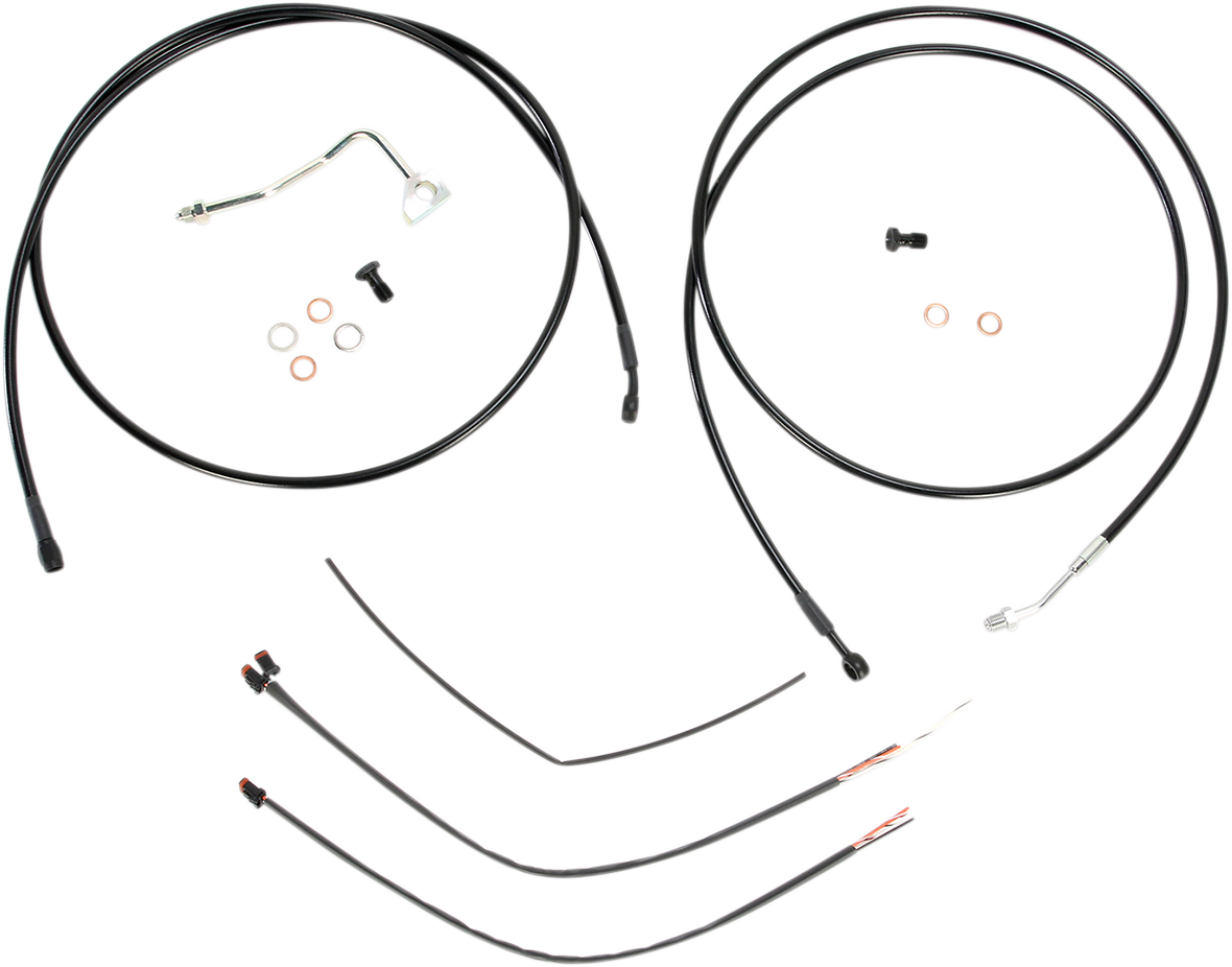 Complete Black Vinyl Handlebar Cable/Line Kit for Ape Hanger Handlebars - 13" - ABS
