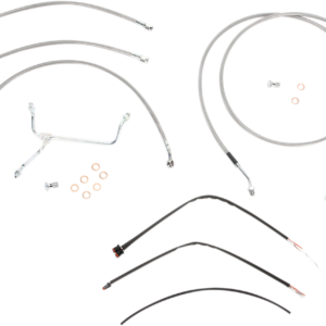 Handlebar Cable/Brake Line Kit - Complete - 13" Ape Hanger Handlebars - Stainless Steel