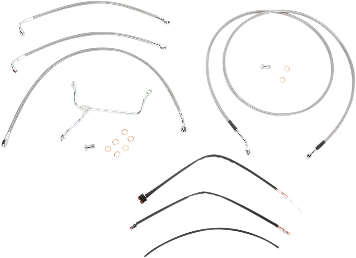 Handlebar Cable/Brake Line Kit - Complete - 13" Ape Hanger Handlebars - Stainless Steel