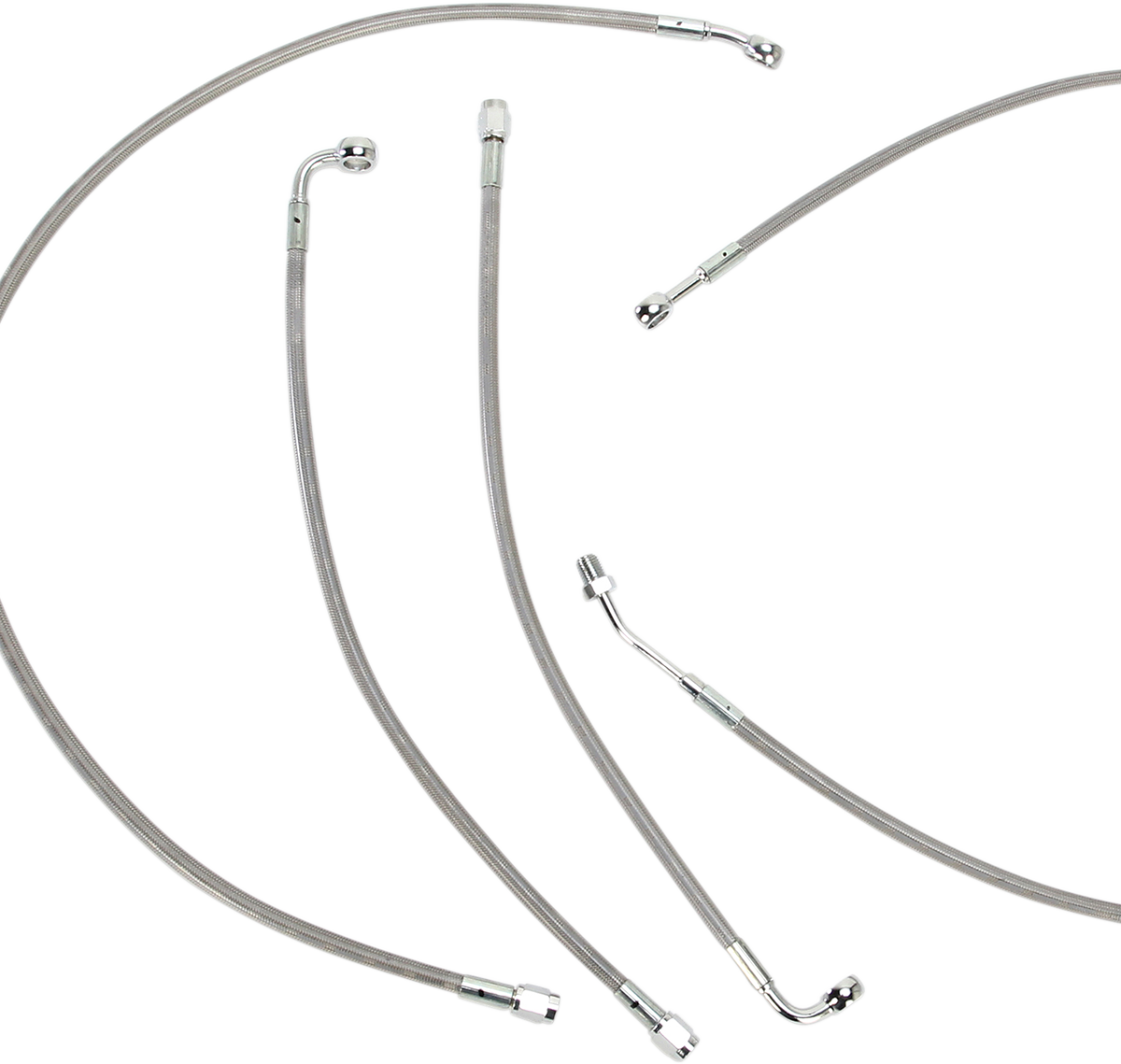 Handlebar Cable/Brake Line Kit - Complete - 15" Ape Hanger Handlebars - Stainless Steel