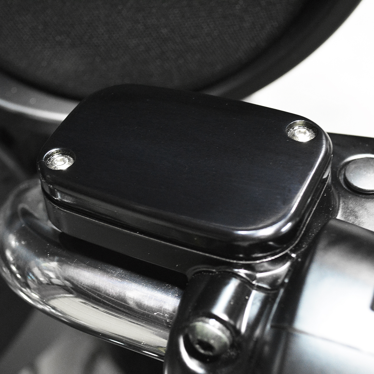 Master Cylinder Cover - Brake - Front - Smooth - Black - Image 2