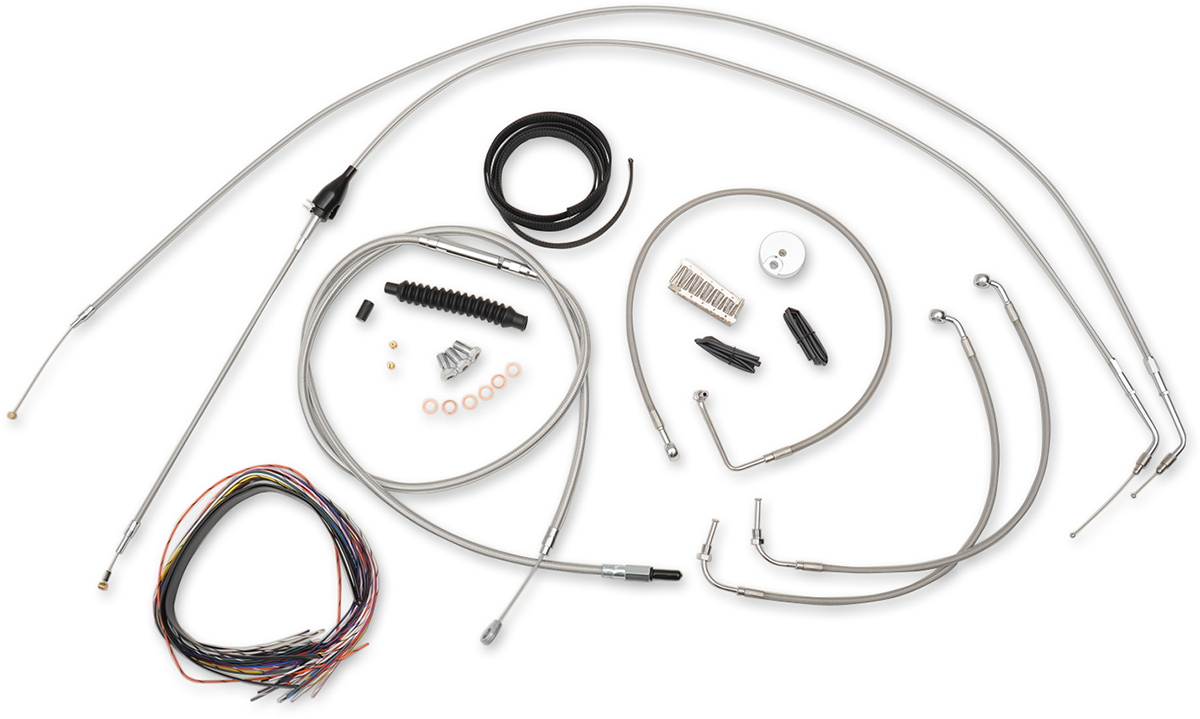 Handlebar Cable/Brake Line Kit - Complete - 18" - 20" Handlebars - Stainless