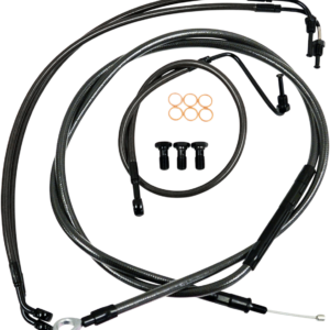 Handlebar Cable/Brake Line Kit - 12" - 14" Ape Hanger Handlebars - Midnight