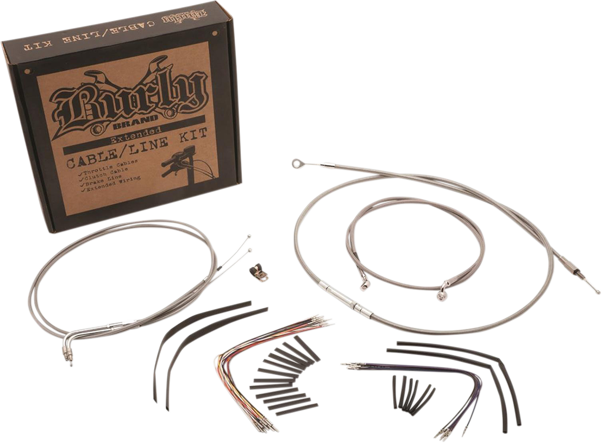 Handlebar Cable/Brake Line Kit - Complete - 16" Ape Hanger Handlebars - Stainless Steel