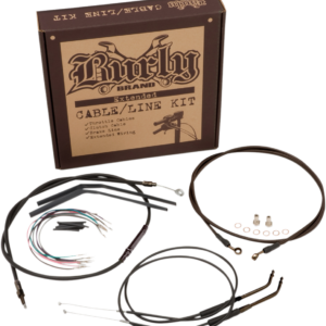 Complete Black Vinyl Handlebar Cable/Line Kit for Ape Hanger Handlebars - 14" - ABS