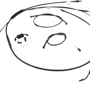 Complete Black Vinyl Handlebar Cable/Line Kit for Ape Hanger Handlebars - 14" - ABS