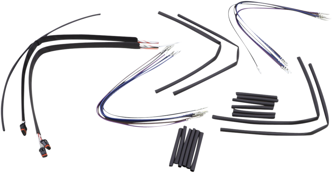 Complete Black Vinyl Handlebar Cable/Line Kit for Ape Hanger Handlebars - 14" - ABS - Image 2
