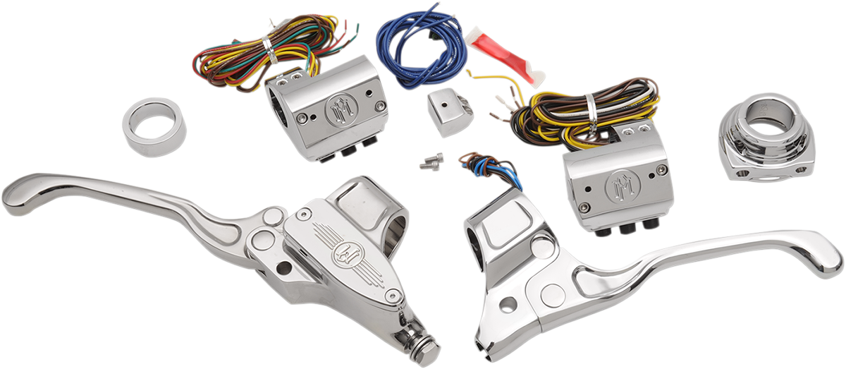 Handlebar Control Set - Cable - 9/16" Master Cylinder - Chrome