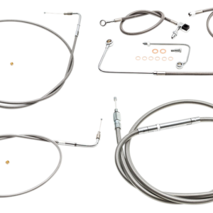 Handlebar Cable/Brake Line Kit - 18" - 20" Ape Hanger Handlebars - Stainless Steel