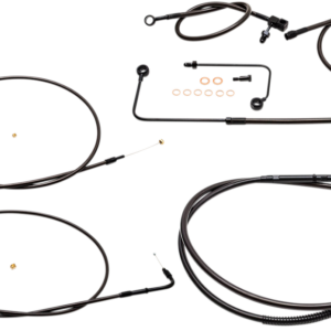 Handlebar Cable/Brake Line Kit - 18" - 20" Ape Hanger Handlebars - Midnight