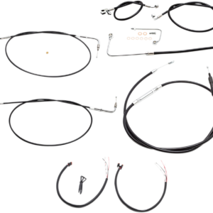 Handlebar Cable/Brake Line Kit - Complete - 15" - 17" Handlebars - Black Vinyl