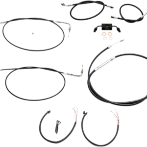 Handlebar Cable/Brake Line Kit - Complete - Mini Handlebars - Black Vinyl