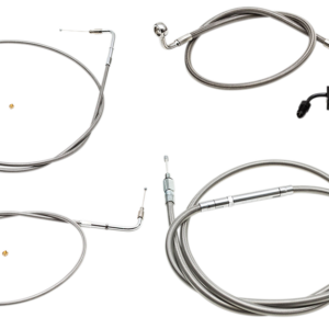 Handlebar Cable/Brake Line Kit - Mini Ape Hanger Handlebars - Stainless Steel