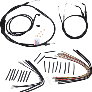 Cable Kit - Jail Bar - 12" Handlebars - Black Vinyl