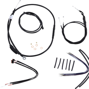Cable Kit - Jail Bar - 12" Handlebars - Black Vinyl