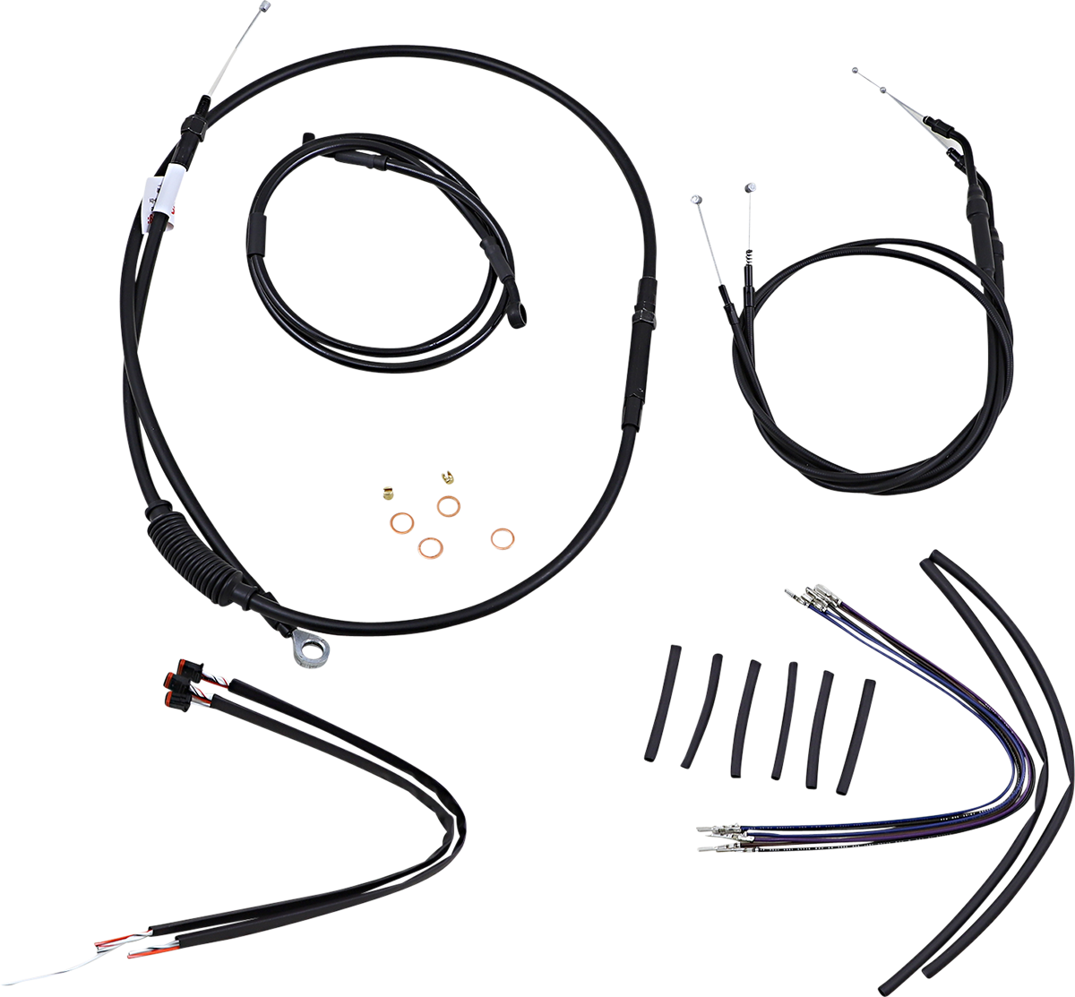 Cable Kit - Jail Bar - 14" Handlebars - Black Vinyl