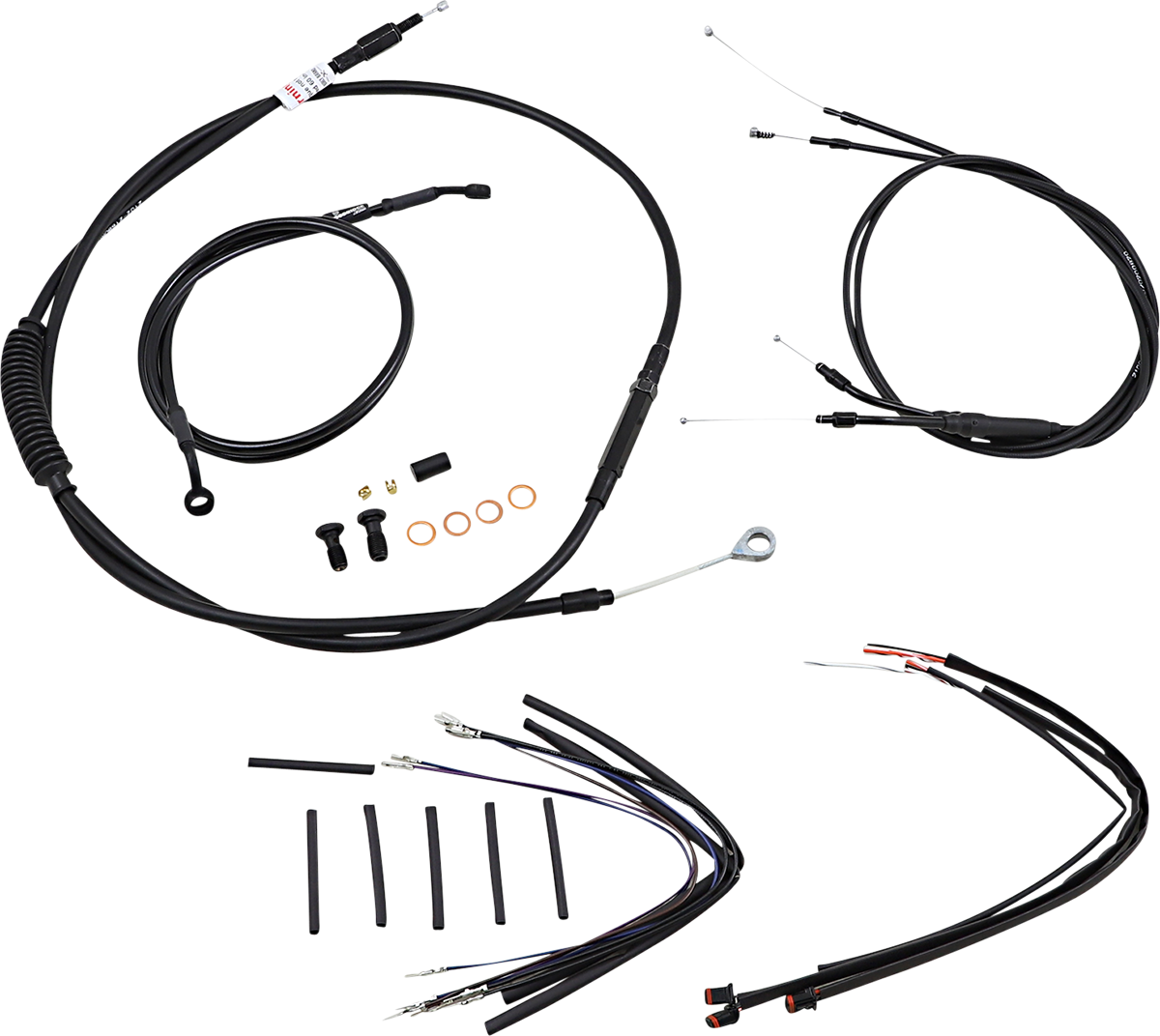 Cable Kit - Jail Bar - 14" Handlebars - Black Vinyl