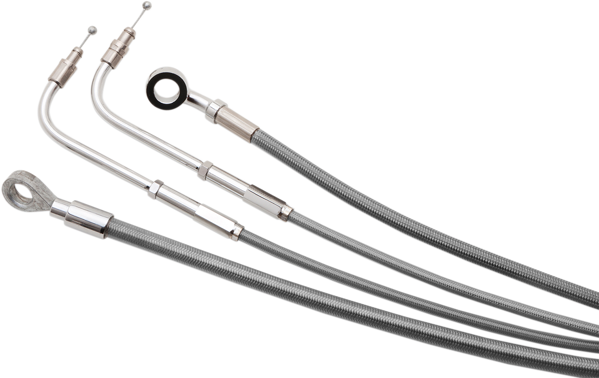 Handlebar Cable/Brake Line Kit - Complete - 14" Ape Hanger Handlebars - Stainless Steel
