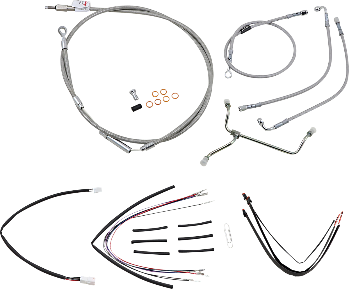 Handlebar Cable/Brake Line Kit - Complete - 14" Ape Hanger Handlebars - Stainless Steel - Image 2