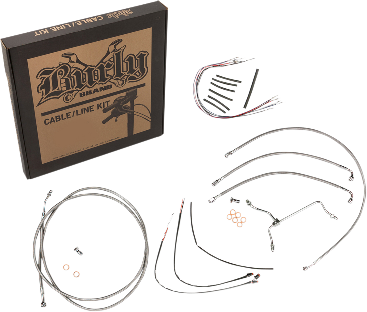 Handlebar Cable/Brake Line Kit - Complete - 16" Ape Hanger Handlebars - Stainless Steel