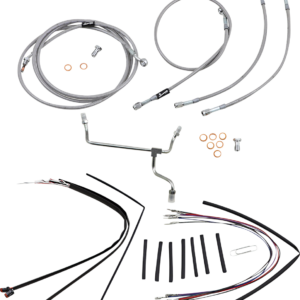 Handlebar Cable/Brake Line Kit - Complete - 16" Ape Hanger Handlebars - Stainless Steel