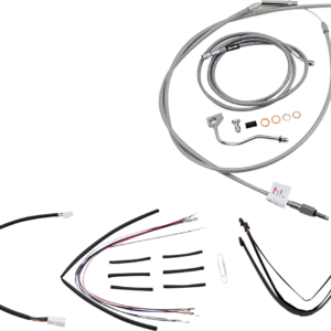 Handlebar Cable/Brake Line Kit - Complete - 14" Ape Hanger Handlebars - Stainless Steel