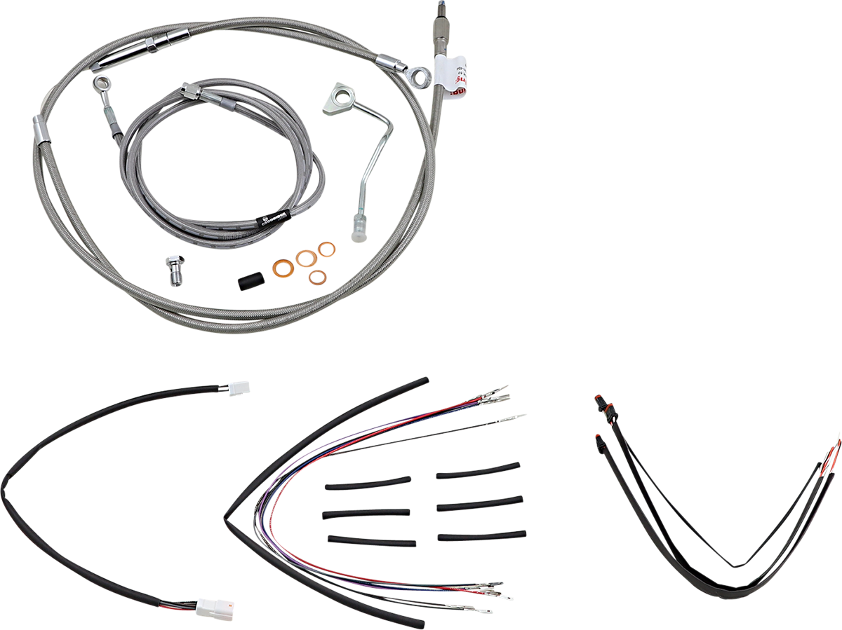 Handlebar Cable/Brake Line Kit - Complete - 18" Ape Hanger Handlebars - Stainless Steel - Image 2
