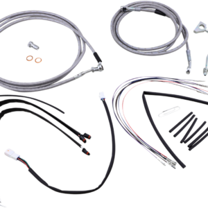 Handlebar Cable/Brake Line Kit - Complete - 14" Ape Hanger Handlebars - Stainless Steel