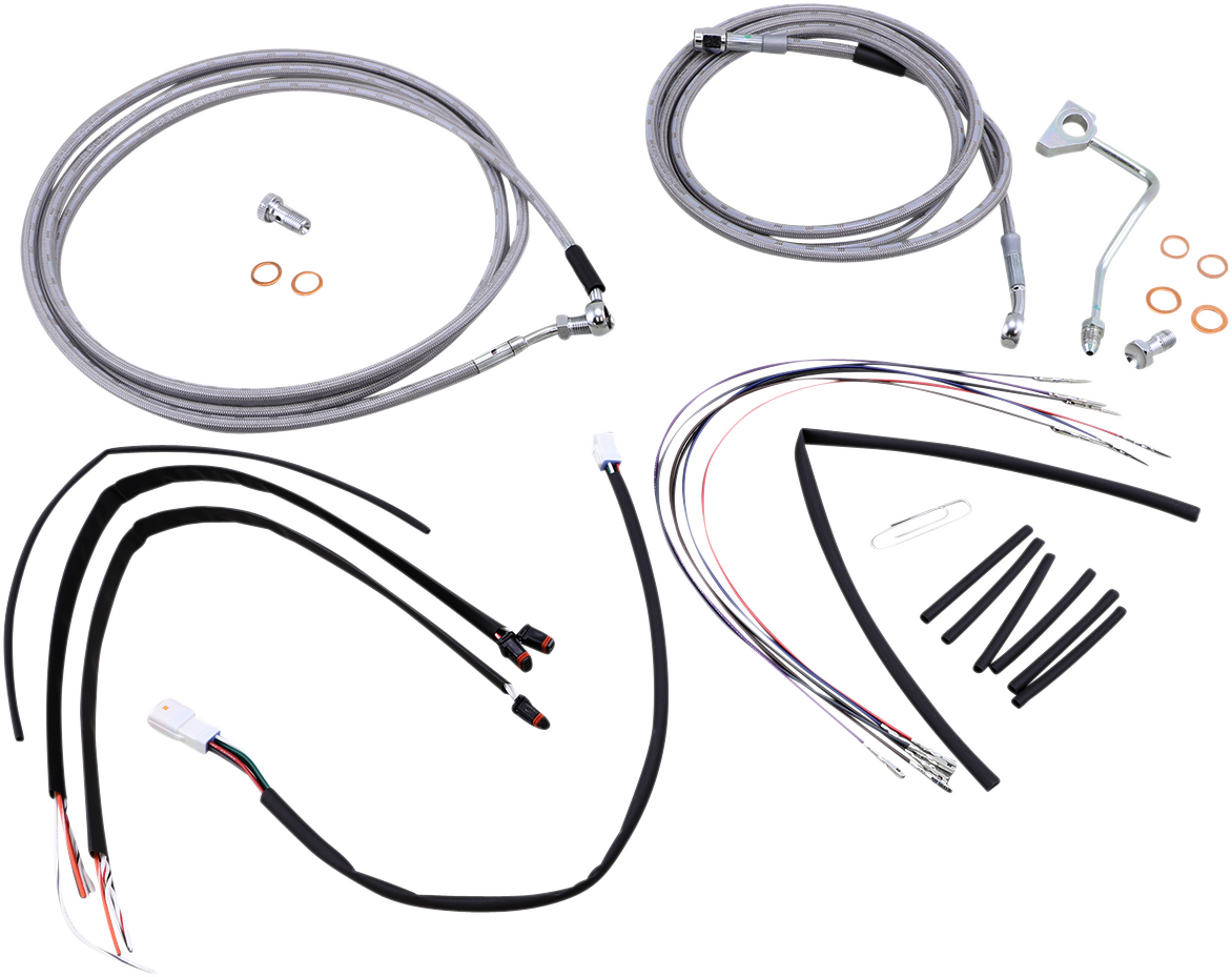 Handlebar Cable/Brake Line Kit - Complete - 16" Ape Hanger Handlebars - Stainless Steel - Image 2