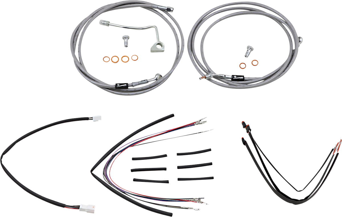 Handlebar Cable/Brake Line Kit - Complete - 18" Ape Hanger Handlebars - Stainless Steel - Image 2