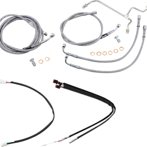 Handlebar Cable/Brake Line Kit - Complete - 16" Ape Hanger Handlebars - Stainless Steel