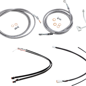 Handlebar Cable/Brake Line Kit - Complete - 16" Ape Hanger Handlebars - Stainless Steel