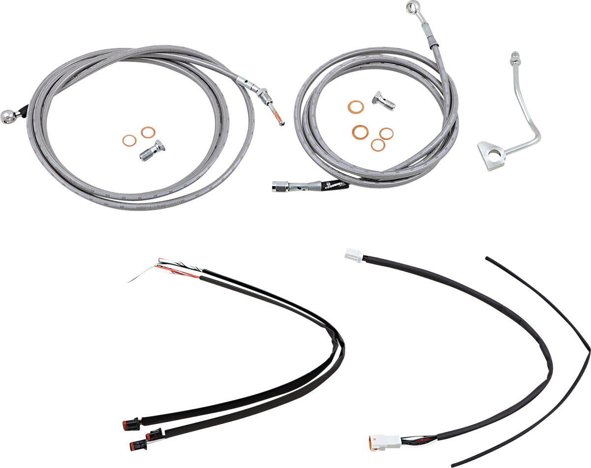 Handlebar Cable/Brake Line Kit - Complete - 18" Ape Hanger Handlebars - Stainless Steel - Image 2