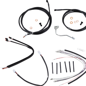 Complete Black Vinyl Handlebar Cable/Line Kit for Ape Hanger Handlebars - 18" - ABS