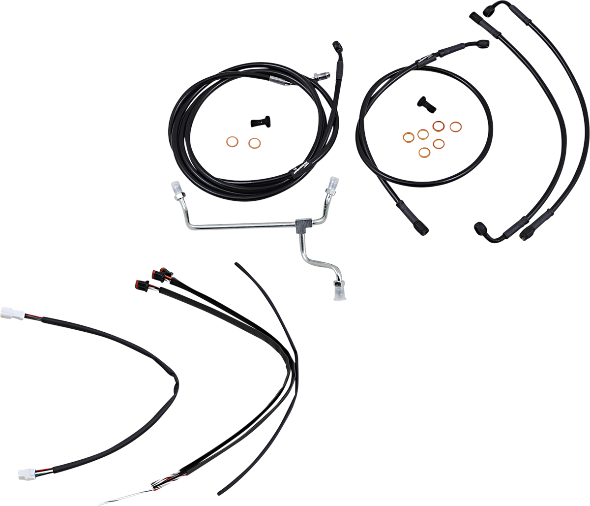 Complete Black Vinyl Handlebar Cable/Line Kit for Ape Hanger Handlebars - 18" - Image 2