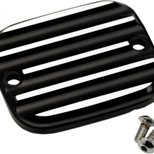 Master Cylinder Cover - Brake - Front - Finned - Black/Silver