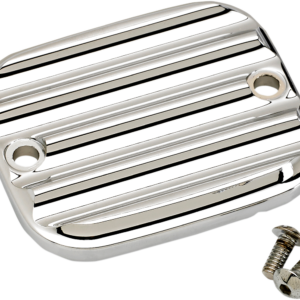 Master Cylinder Cover - Brake - Front - Finned - Chrome